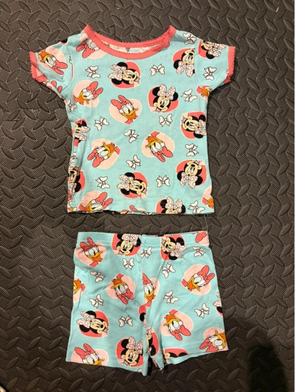 Disney Minnie Mouse Daisy Duck Pajama Set Turquoise Pink 2T Girls
